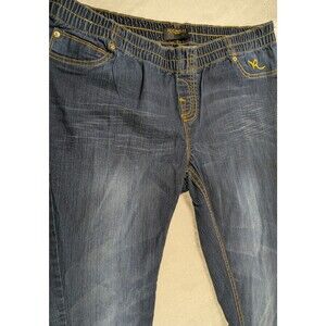 Rocawear Womens Size 20 Skinny Jeans Dark Wash Rhinestone Y2K Pull On